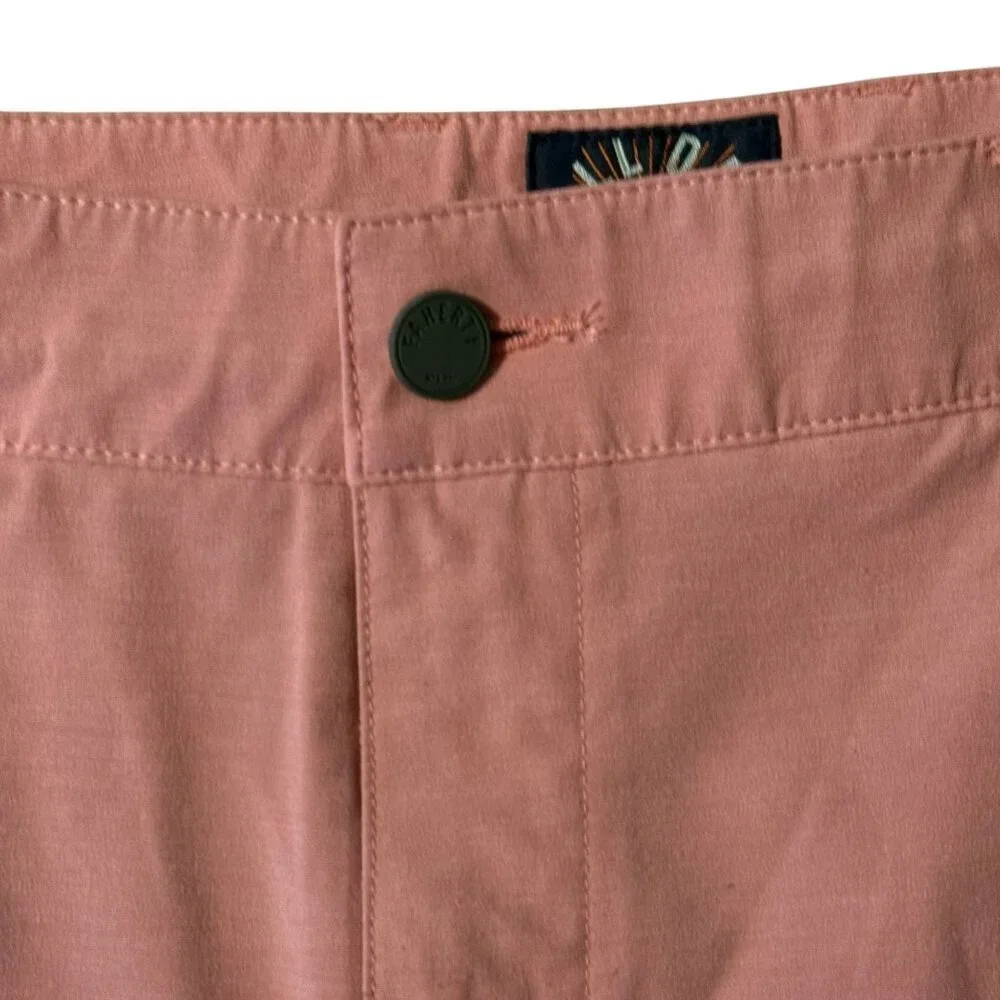 Faherty All-Day Pink Chino Shorts For Men Size 35 Cotton Blend Slim Fit Button